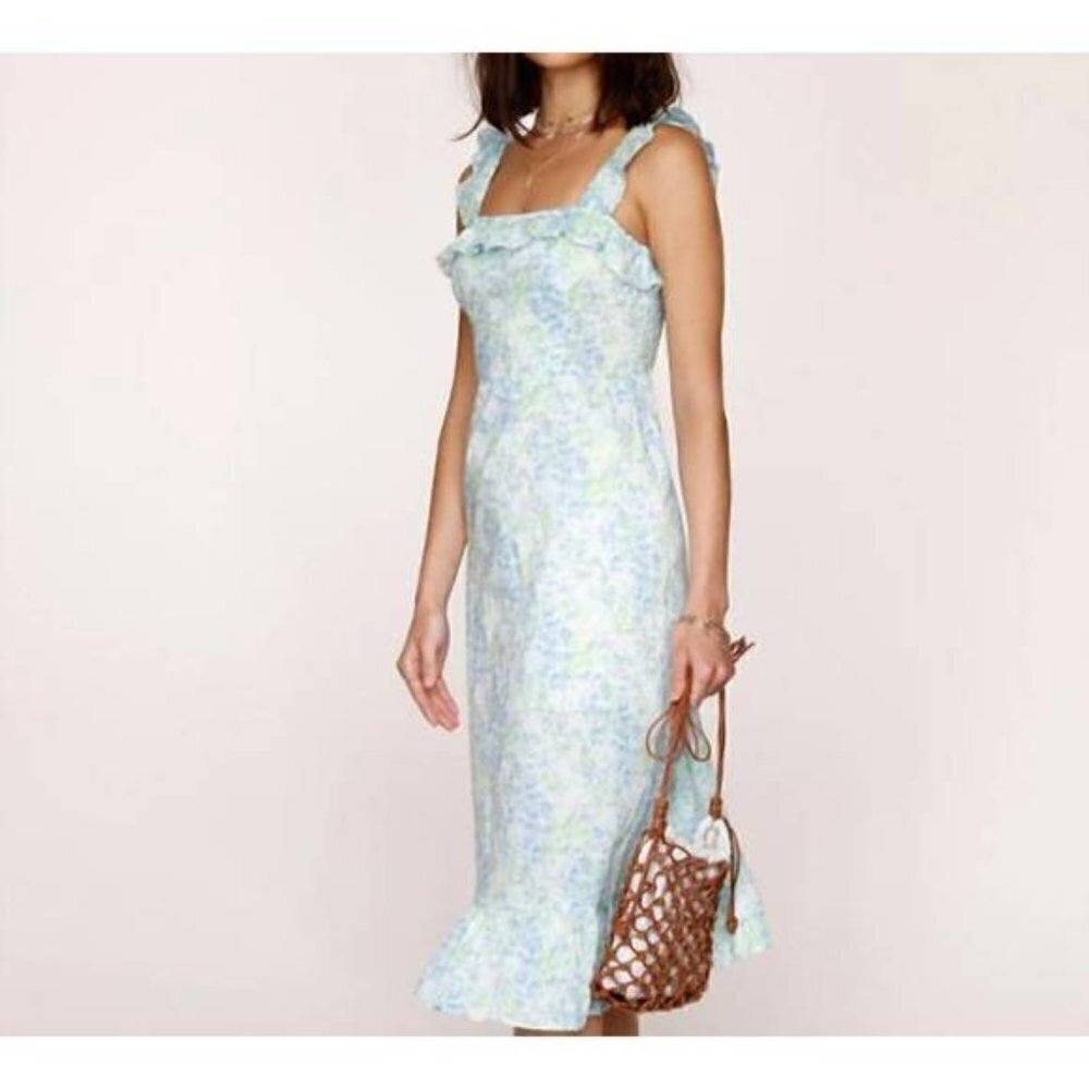 Heartloom Grant Dress Ruffle Midi Ditsy Floral size Medium fairy cottagecor NWT